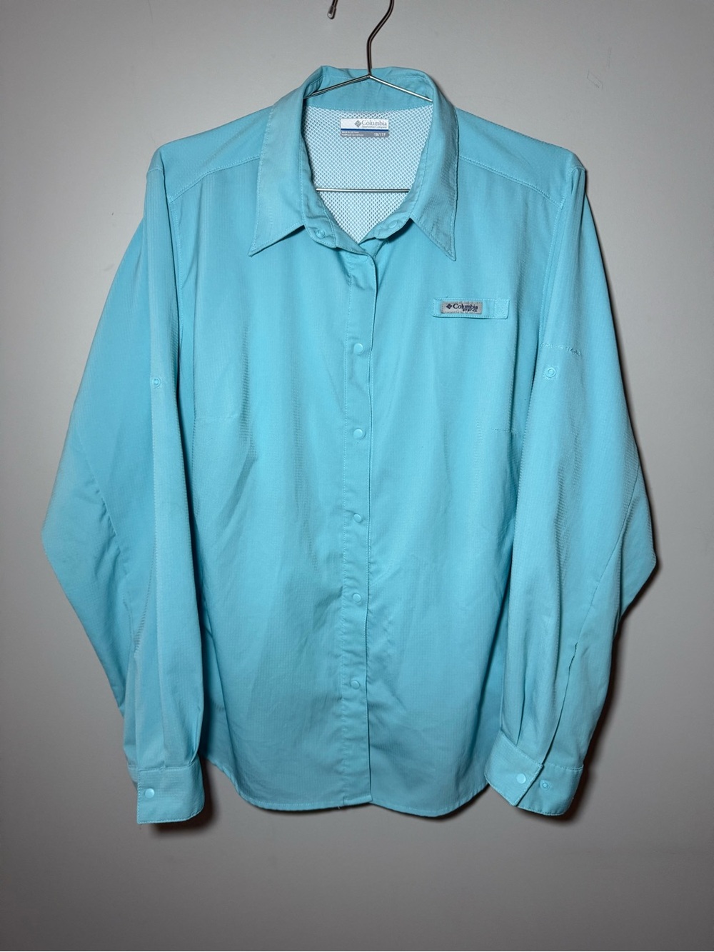 Columbia Women's PFG Tamiami II Long Sleeve Shirt Blue Size 1X